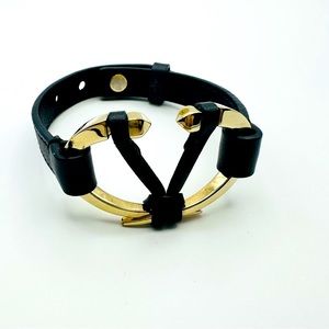 Valentino leather v bracelet